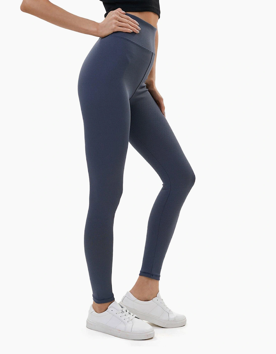 Lookus Zelal Ribbed Leggings Womens Anthracite