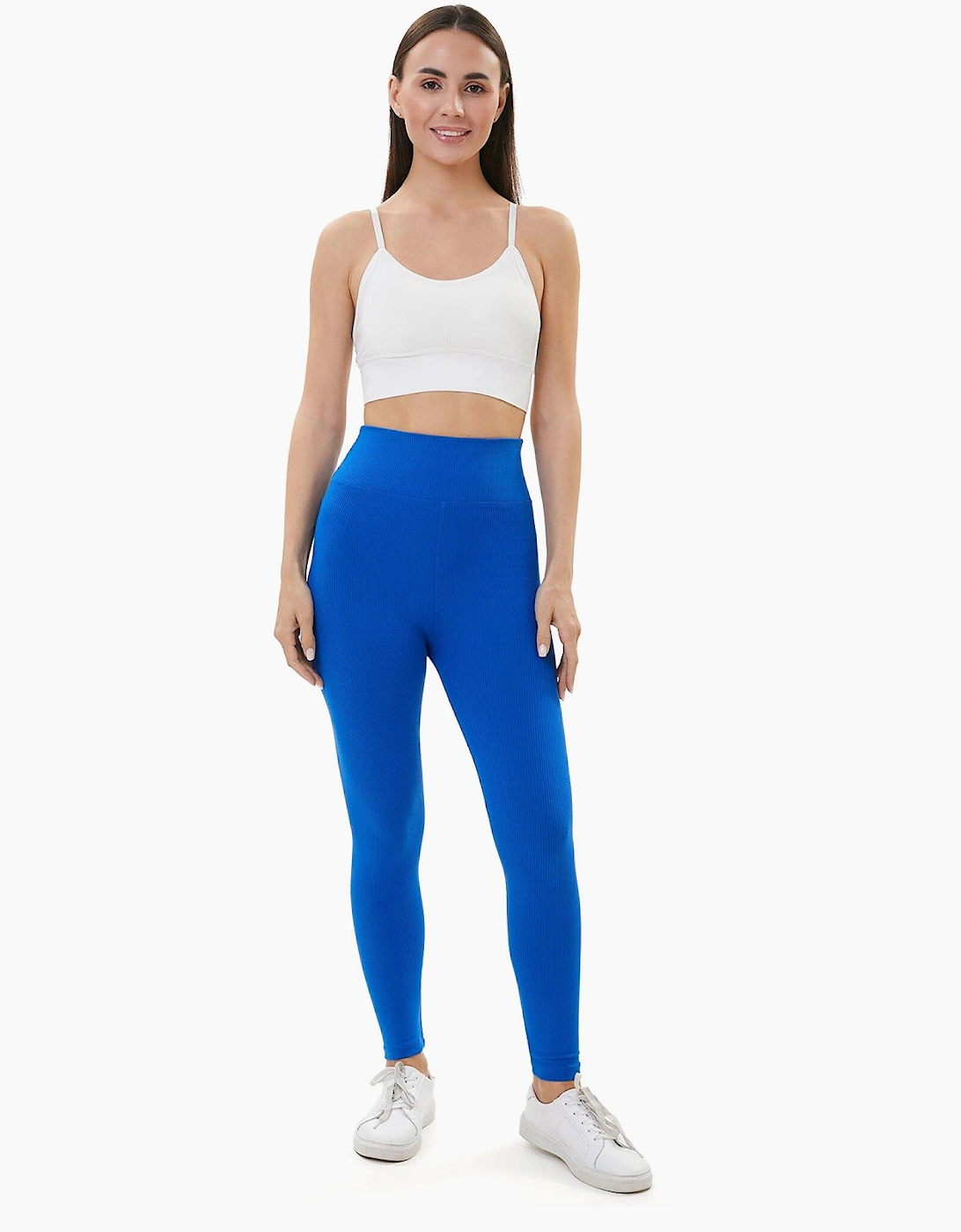 Lookus Zelal Ribbed Leggings Womens Blue