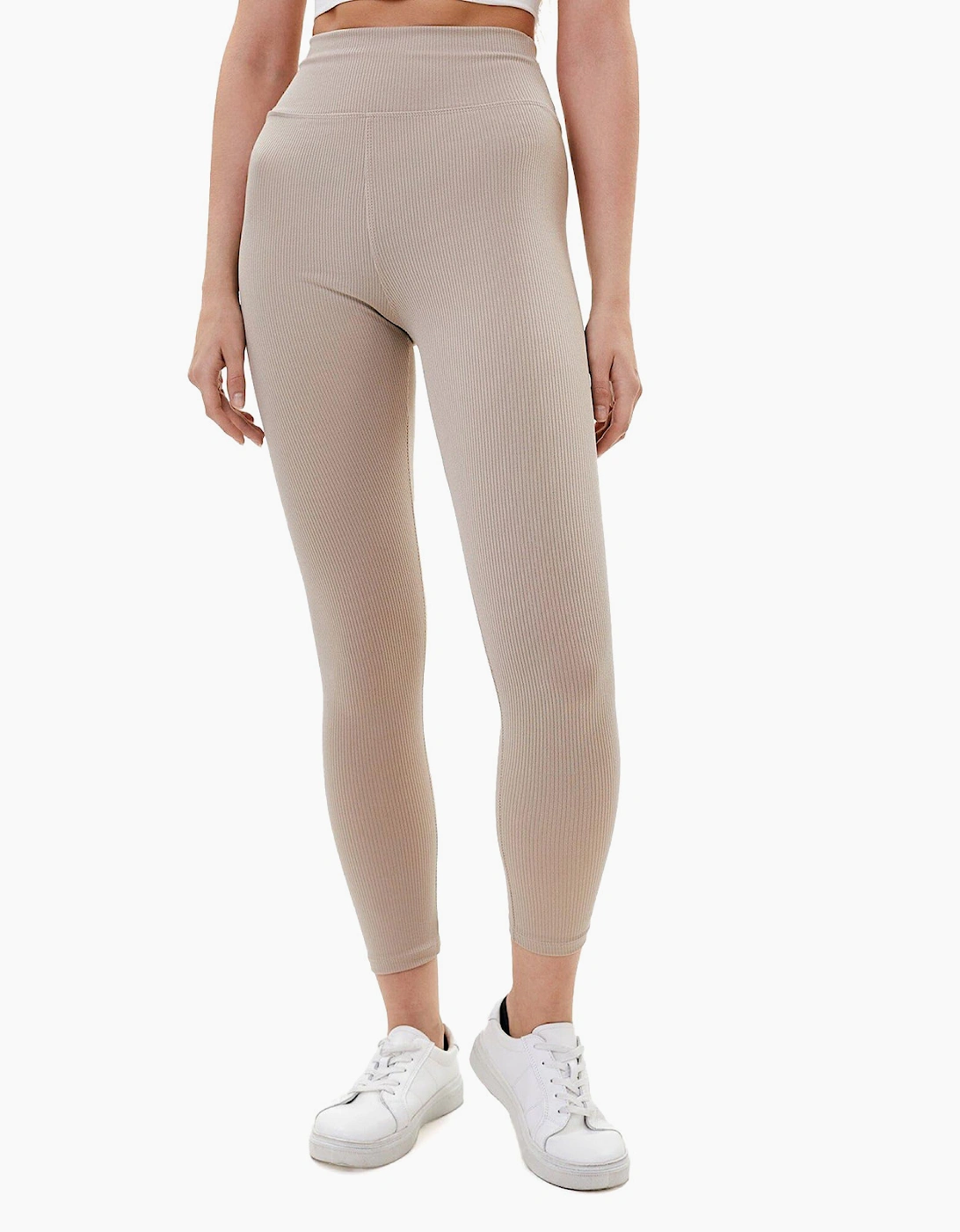 Lookus Zelal Ribbed Leggings Womens Tan
