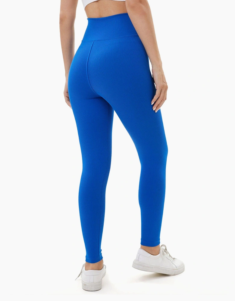 Lookus Zelal Ribbed Leggings Womens Blue