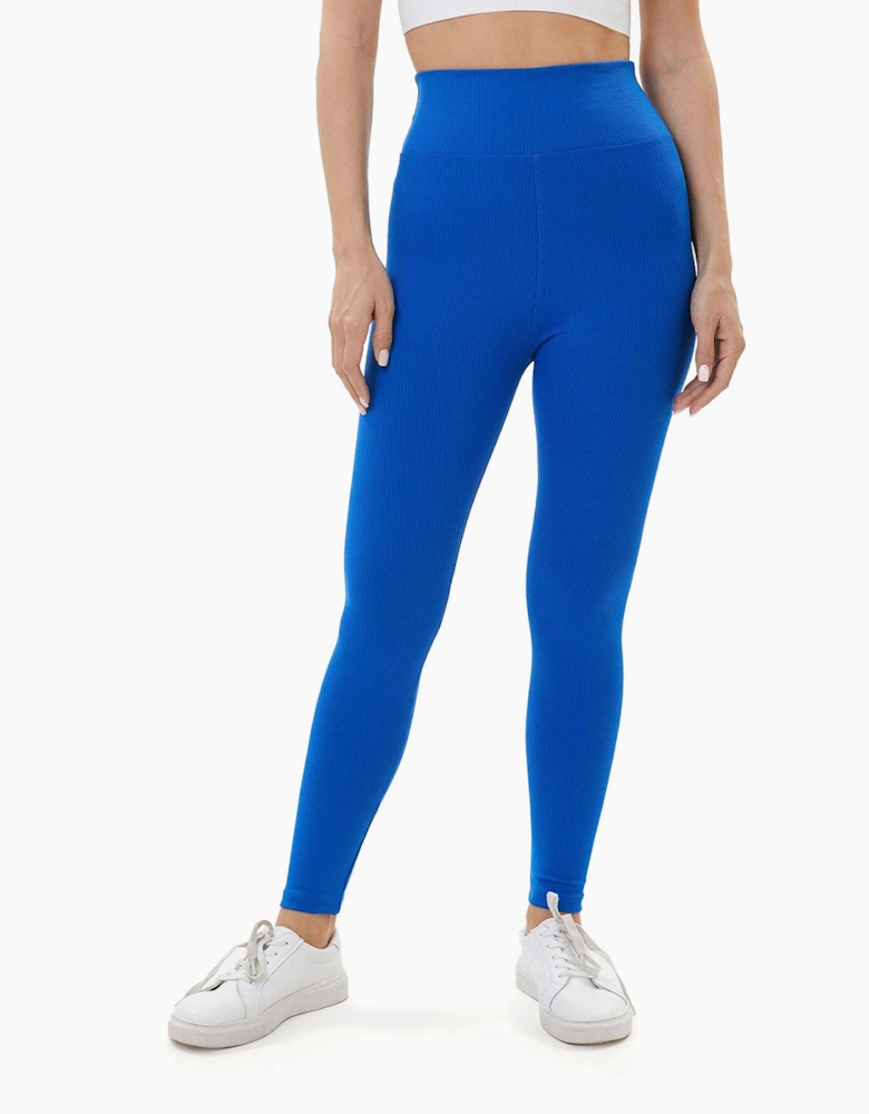 Lookus Zelal Ribbed Leggings Womens Blue