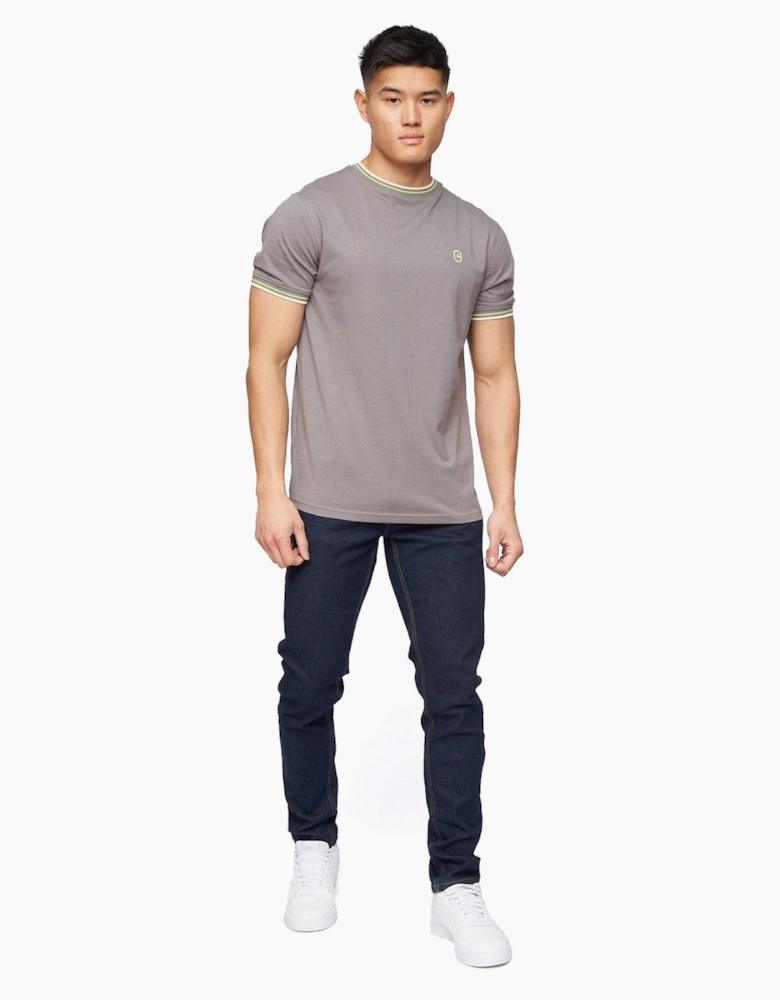 Crosshatch Buraca Slim Fit Mens Jeans Grey / Indigo Wash