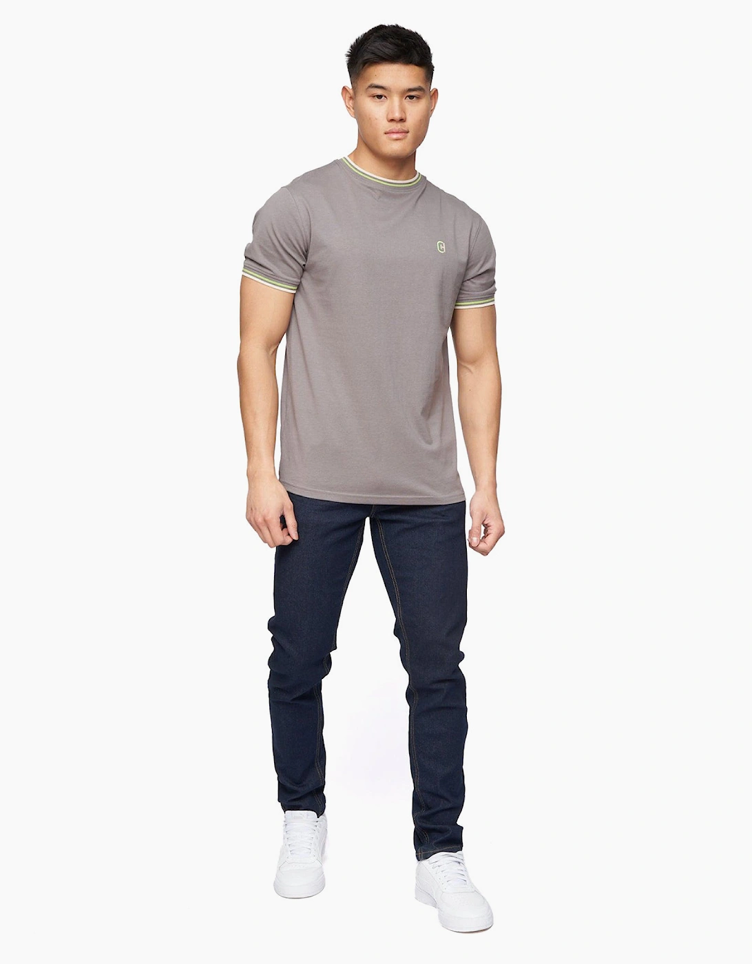 Crosshatch Buraca Slim Fit Mens Jeans Grey / Indigo Wash