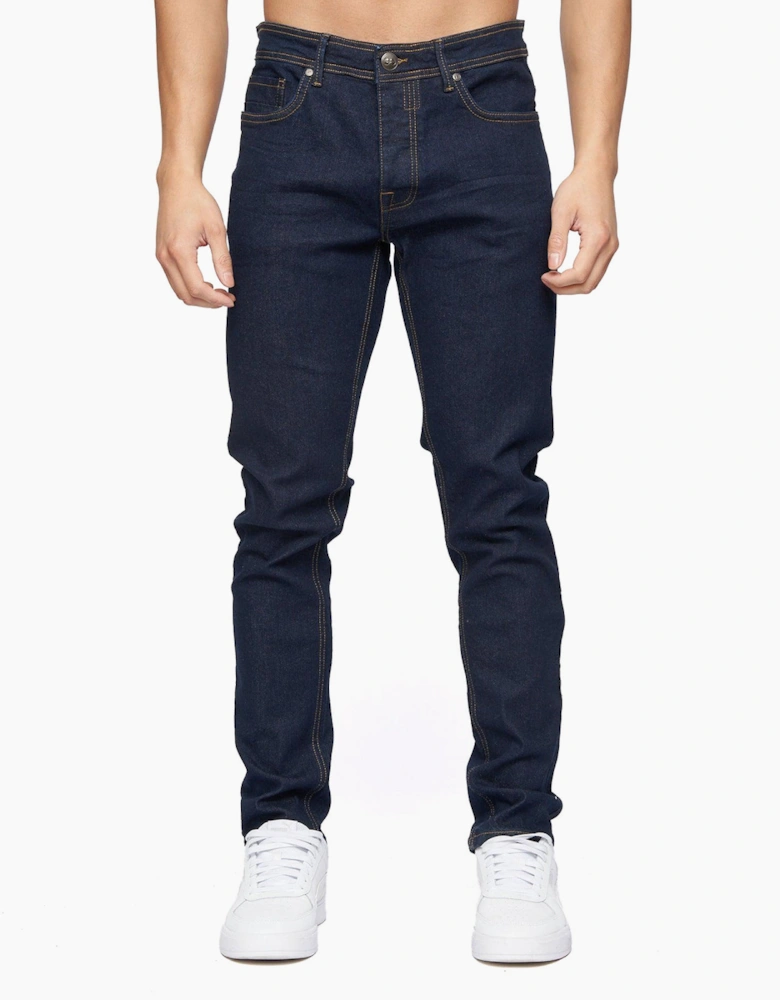 Crosshatch Buraca Slim Fit Mens Jeans Grey / Indigo Wash