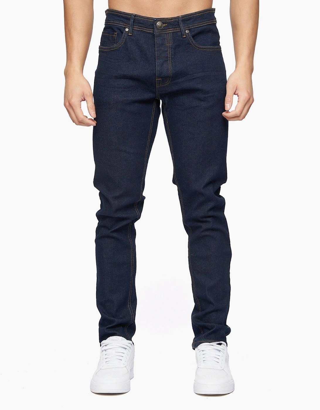 Crosshatch Buraca Slim Fit Mens Jeans Grey / Indigo Wash