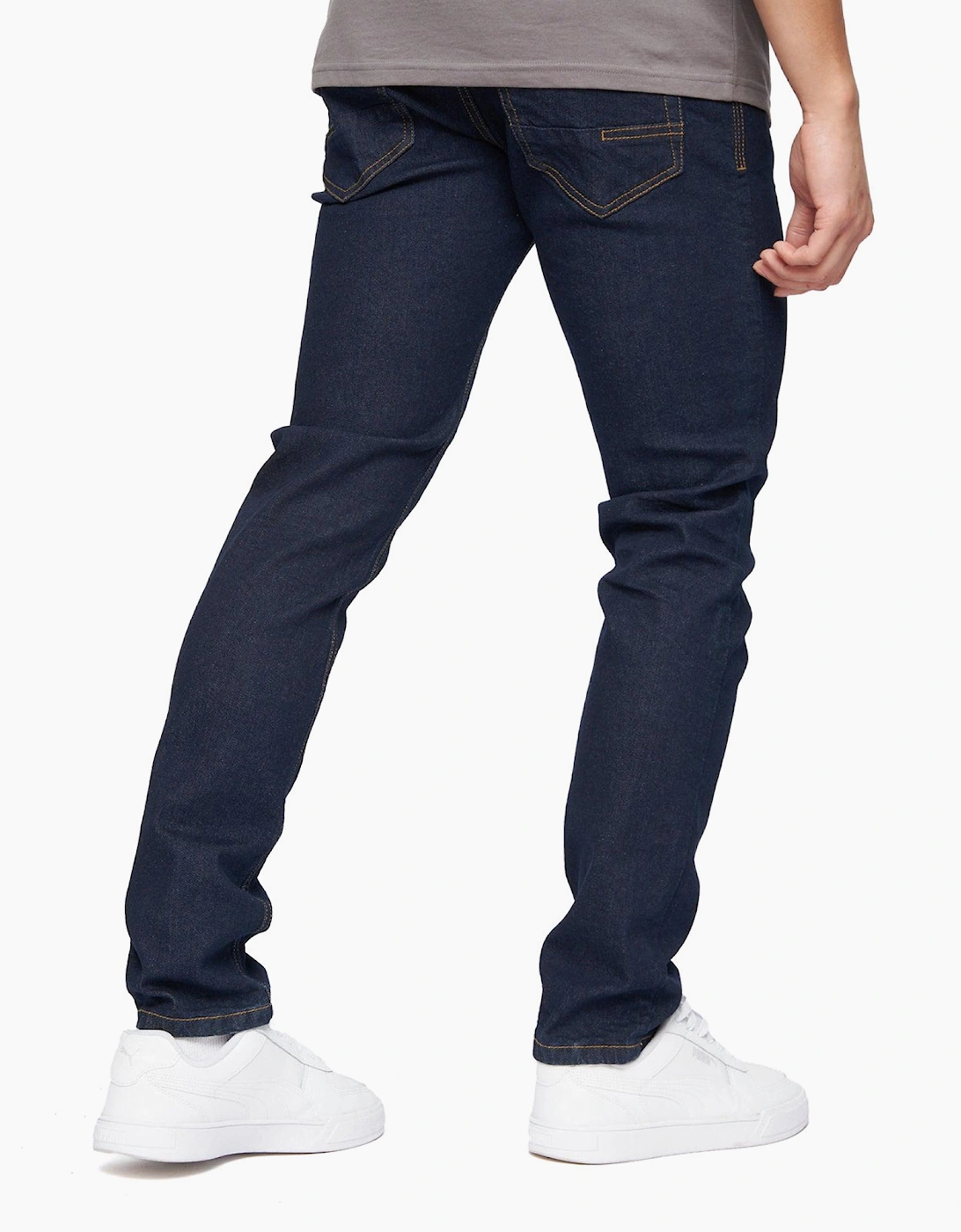 Crosshatch Buraca Slim Fit Mens Jeans Grey / Indigo Wash