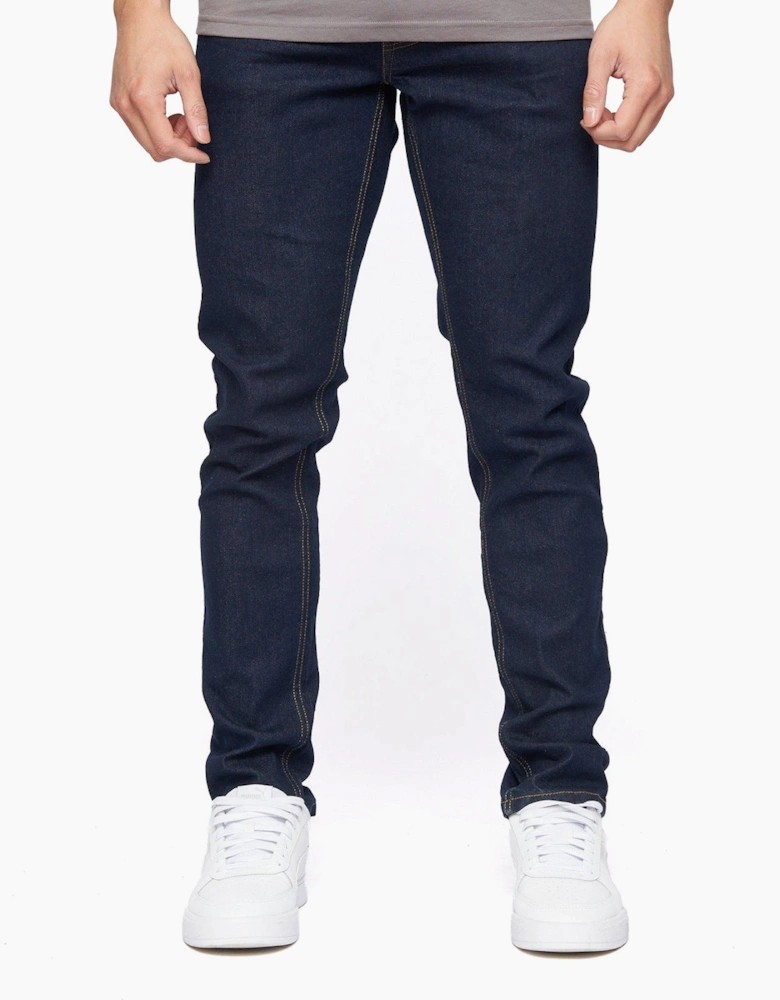 Crosshatch Buraca Slim Fit Mens Jeans Grey / Indigo Wash