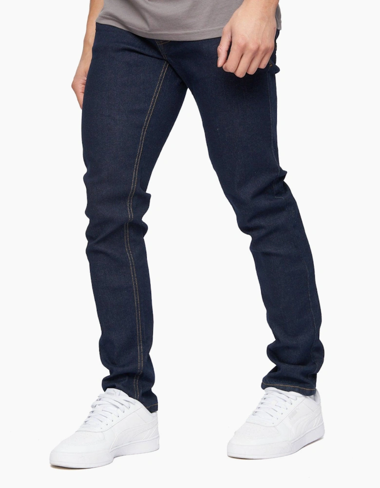 Crosshatch Buraca Slim Fit Mens Jeans Grey / Indigo Wash