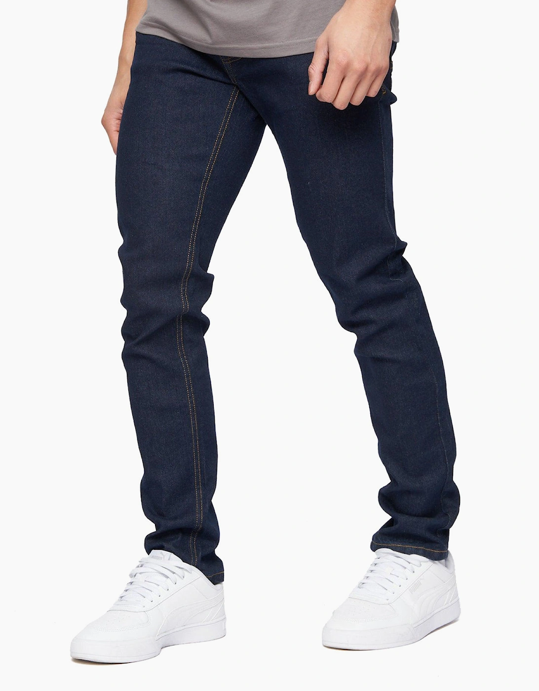Crosshatch Buraca Slim Fit Mens Jeans Grey / Indigo Wash