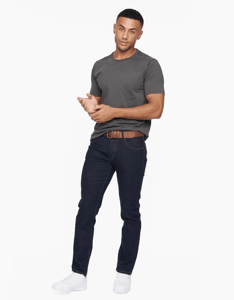 Crosshatch Farrowed Stretch Mens Jeans Raw Wash