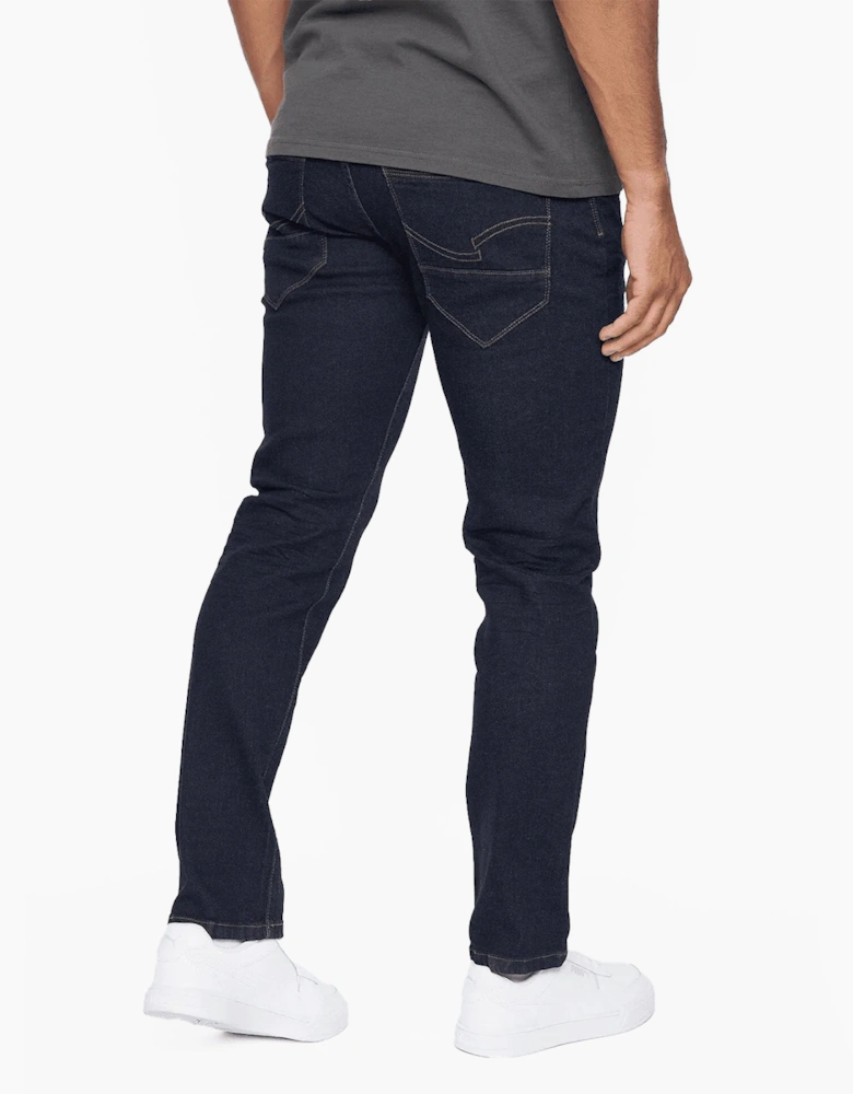 Crosshatch Farrowed Stretch Mens Jeans Raw Wash