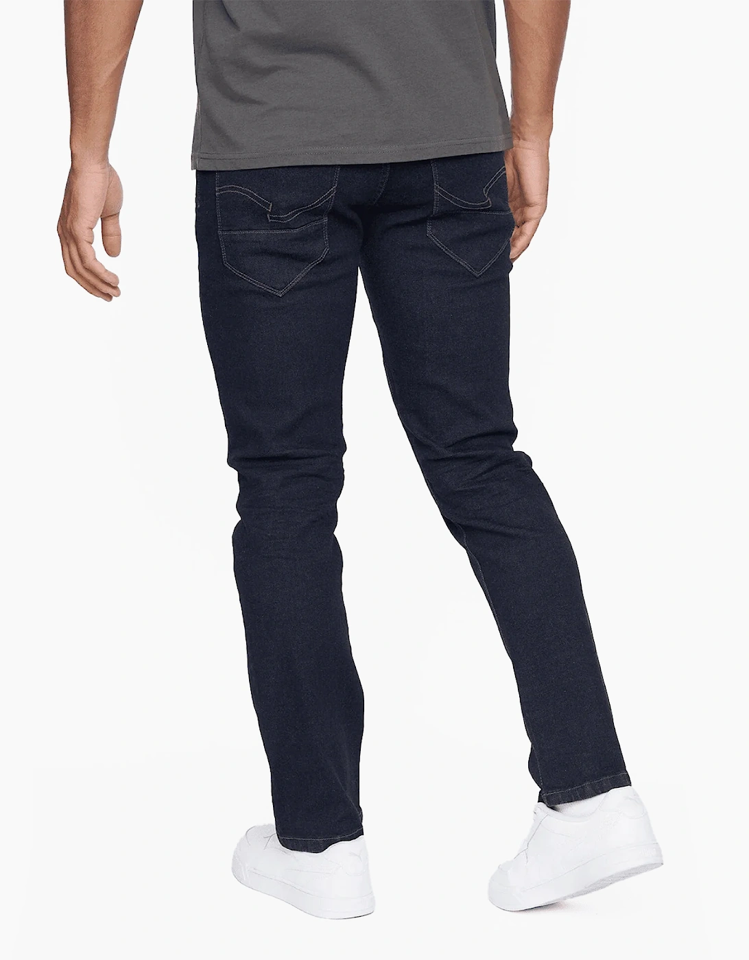 Crosshatch Farrowed Stretch Mens Jeans Raw Wash