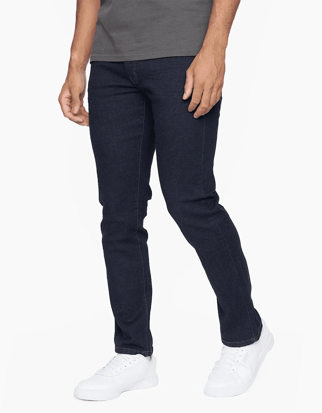Crosshatch Farrowed Stretch Mens Jeans Raw Wash