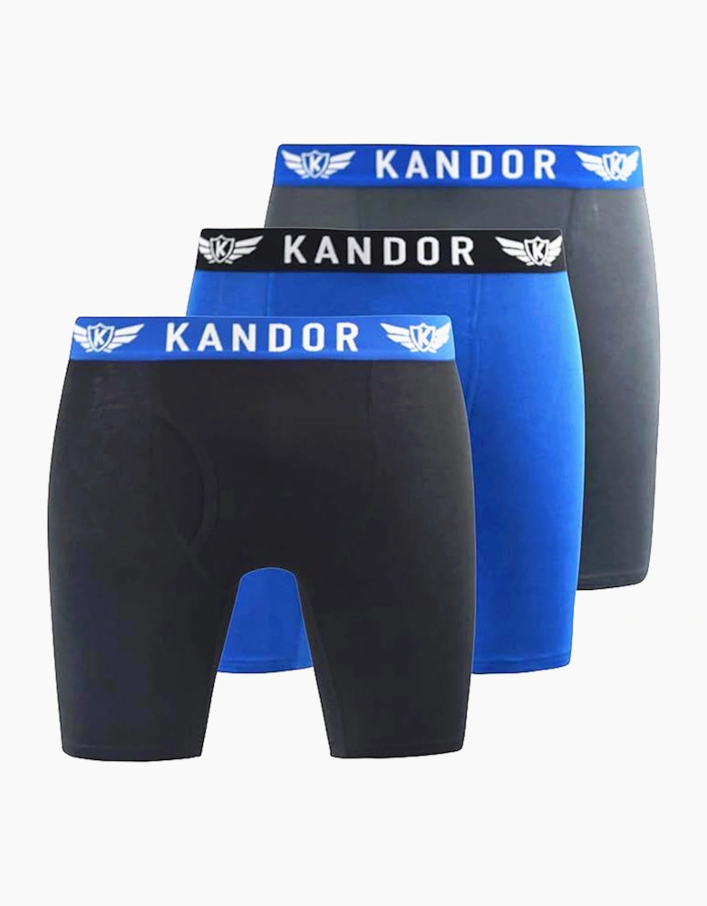 Kandor Bambuso Mens Boxers 3pk Black / Blue