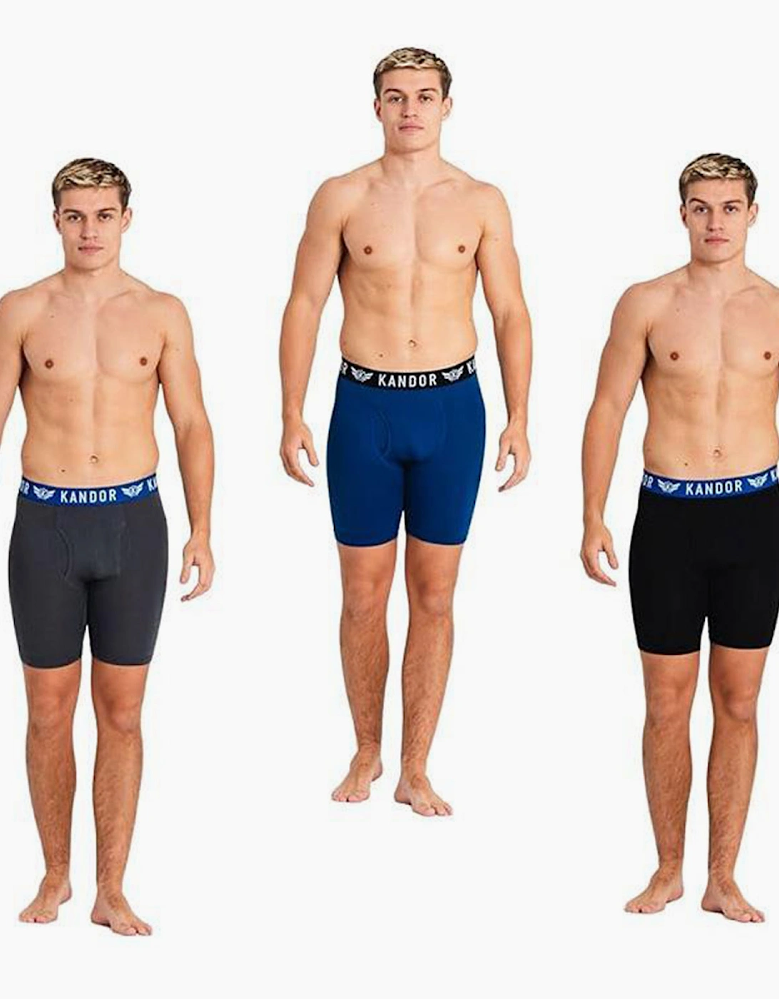 Kandor Bambuso Mens Boxers 3pk Black / Blue