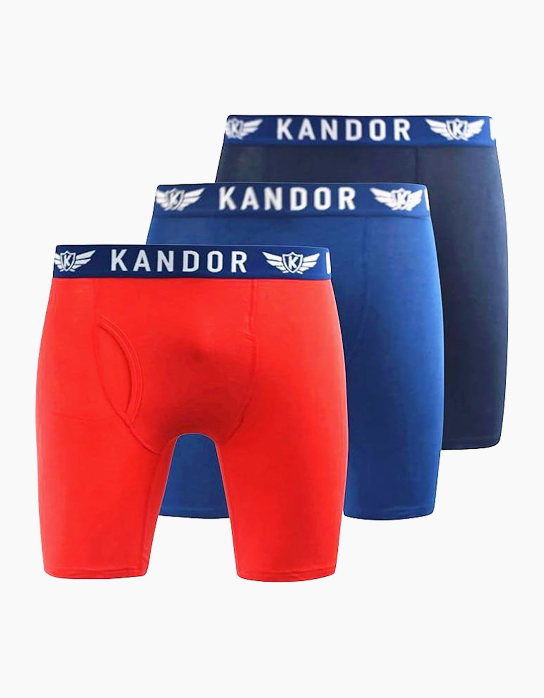 Kandor Bambuso Mens Boxers 3pk Blue / Red