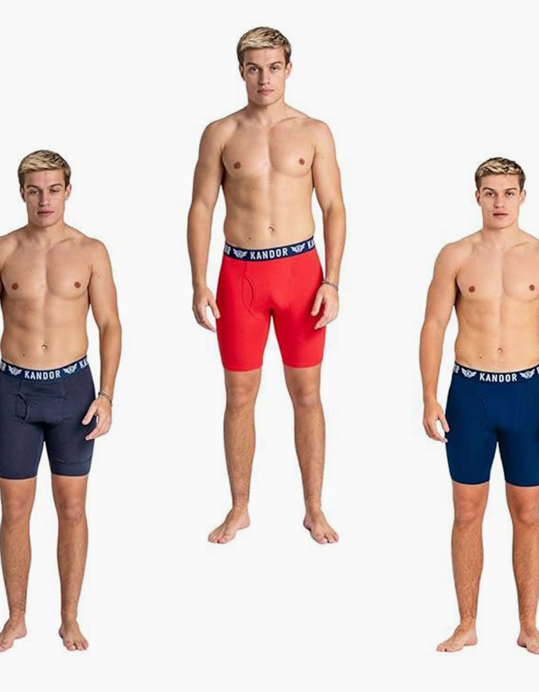 Kandor Bambuso Mens Boxers 3pk Blue / Red