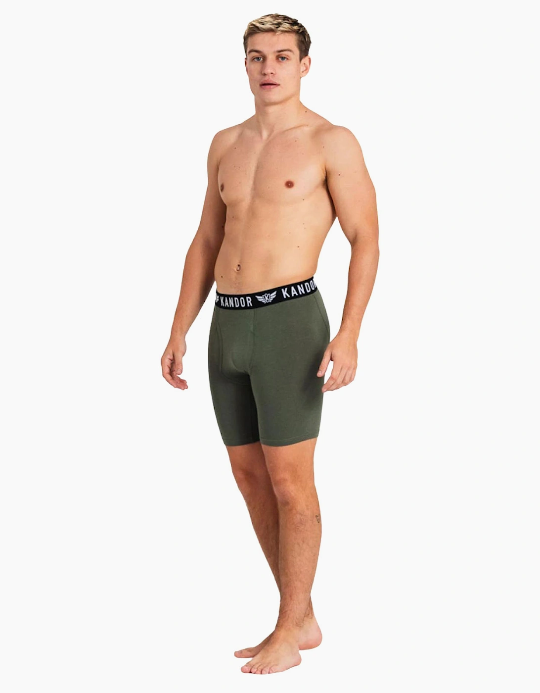 Kandor Bambuso Mens Boxers 3pk Orange/Thyme/Black