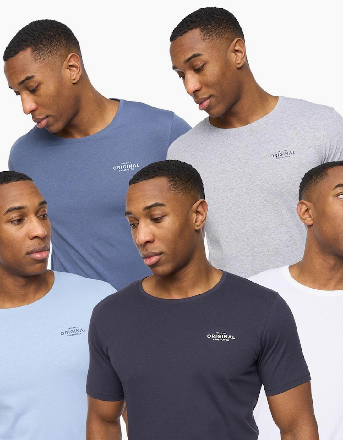 Crosshatch Basicblues Mens T-Shirt 5pk Muticolour / Assorted