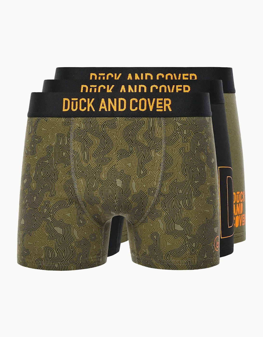 Duck And Cover Alizium Mens Boxers 3pk Green / Black