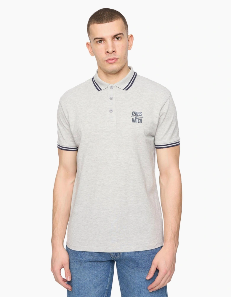 Crosshatch Changra Mens Polo Shirt Grey Marl