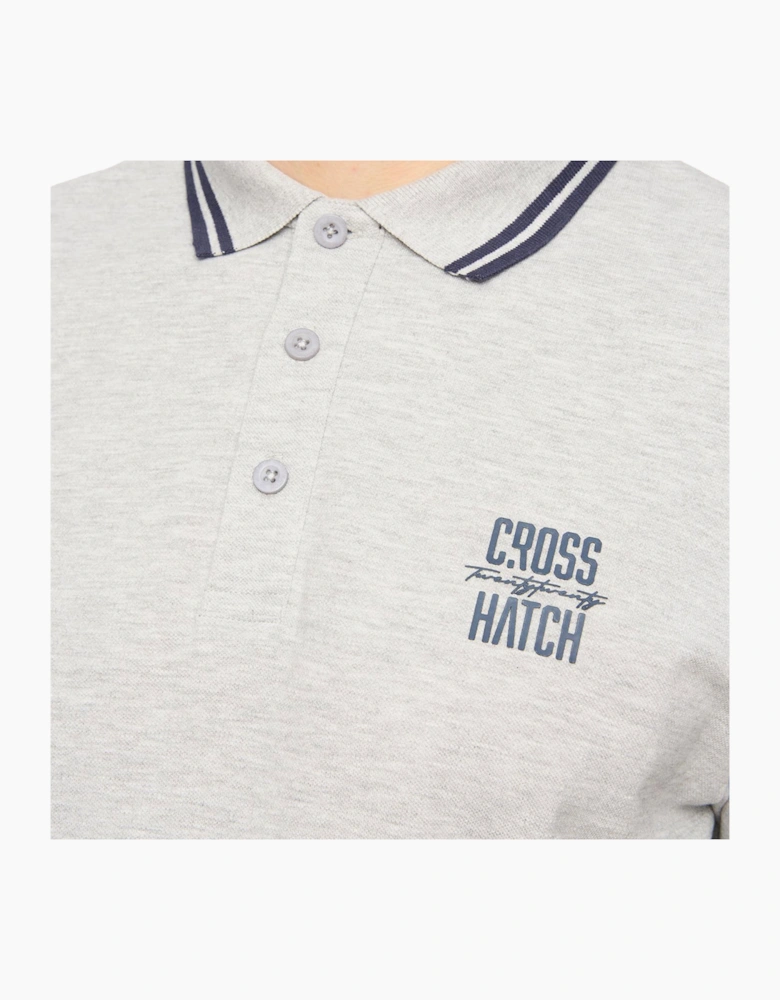 Crosshatch Changra Mens Polo Shirt Grey Marl