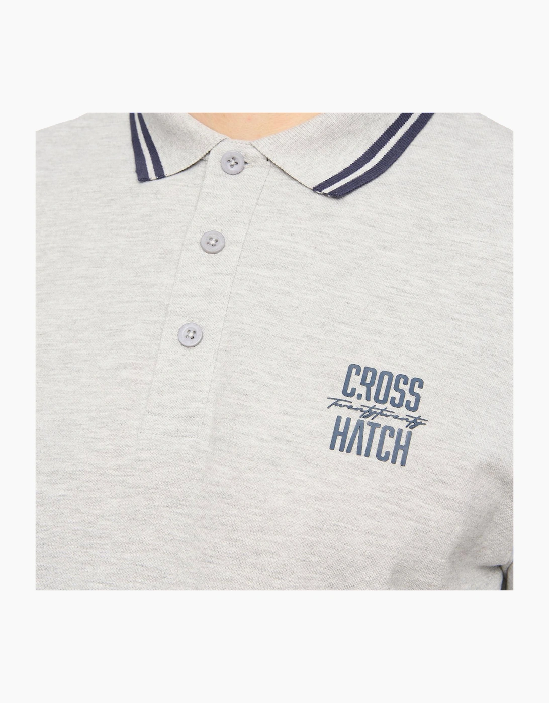 Crosshatch Changra Mens Polo Shirt Grey Marl