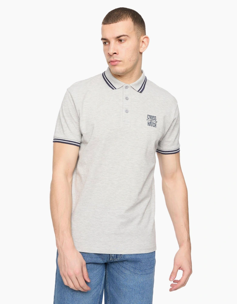 Crosshatch Changra Mens Polo Shirt Grey Marl