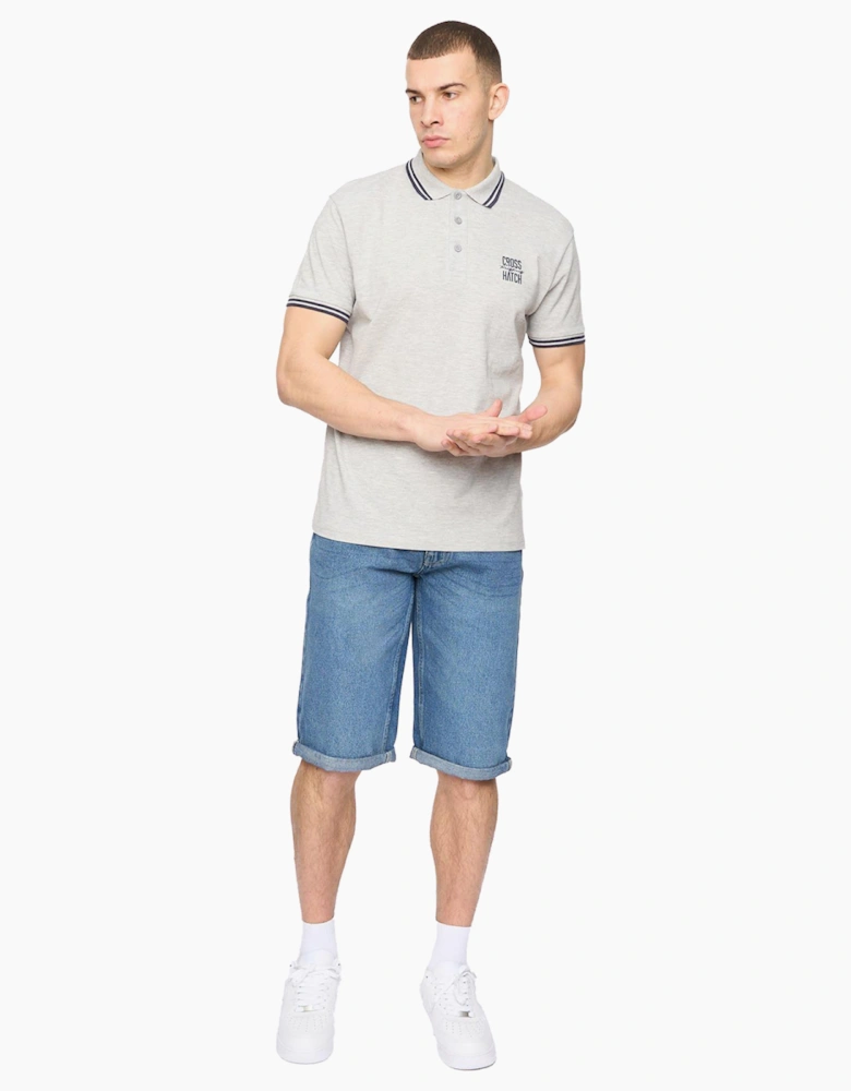 Crosshatch Changra Mens Polo Shirt Grey Marl