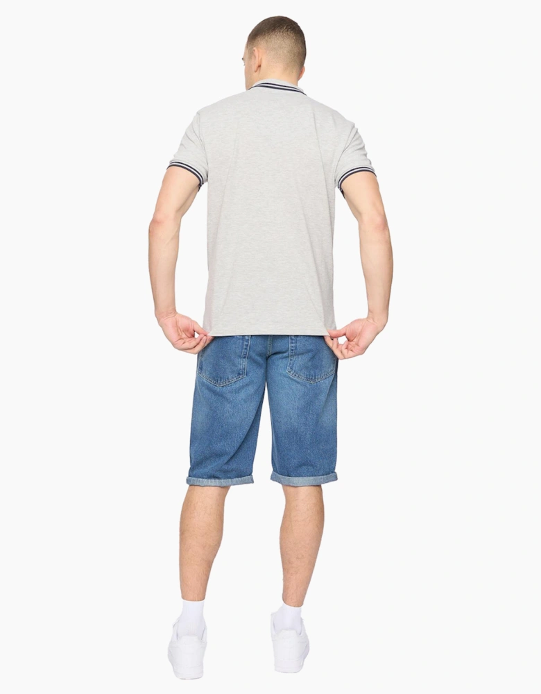Crosshatch Changra Mens Polo Shirt Grey Marl