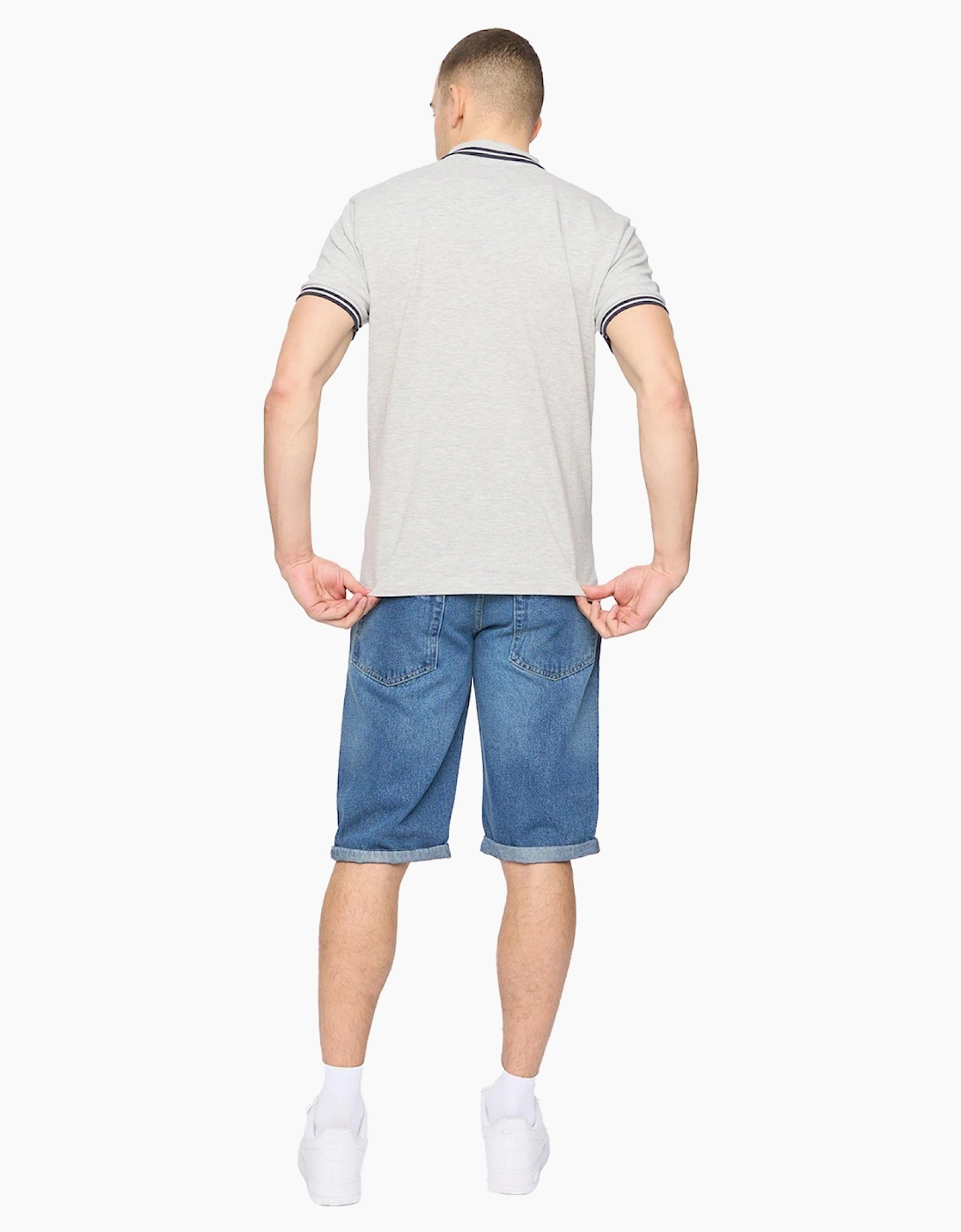 Crosshatch Changra Mens Polo Shirt Grey Marl