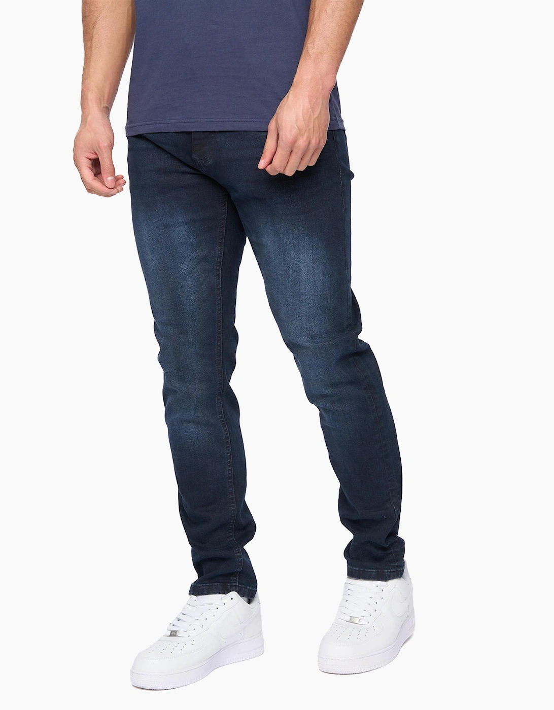 Men's Henleys Craze Comfort Fit Mens Jeans Blue Black - Multi/Blue - Size: UK w34