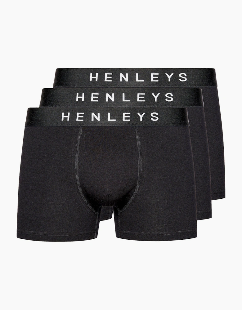 Henleys Coalink Mens Boxers 3pk Black