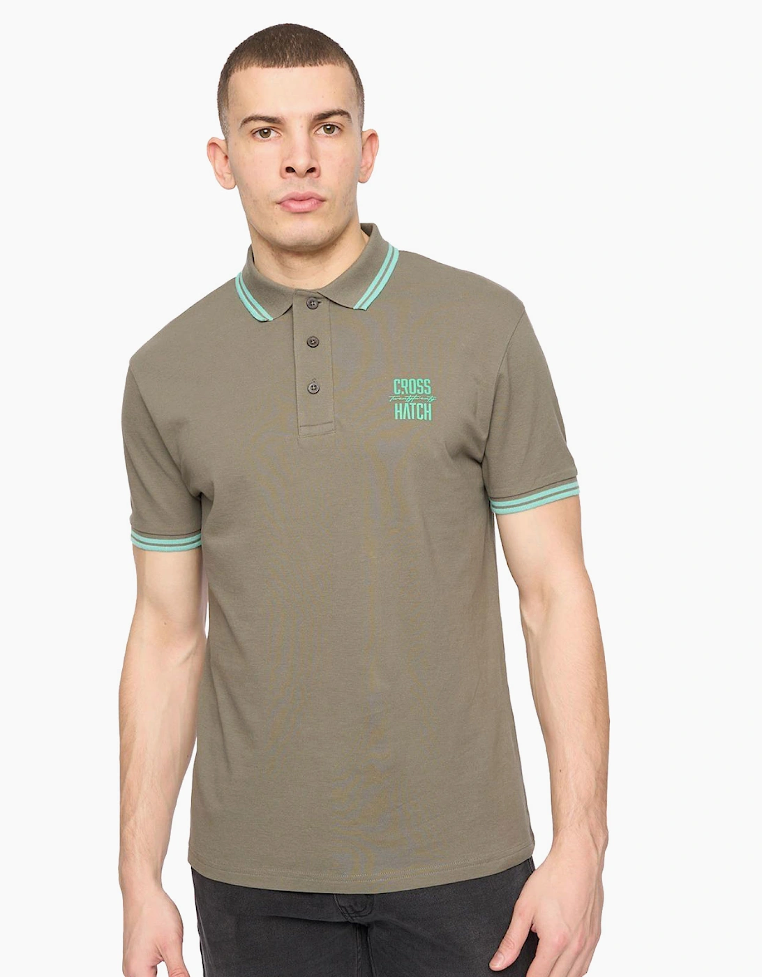 Crosshatch Changra Mens Polo Shirt Dark Sage
