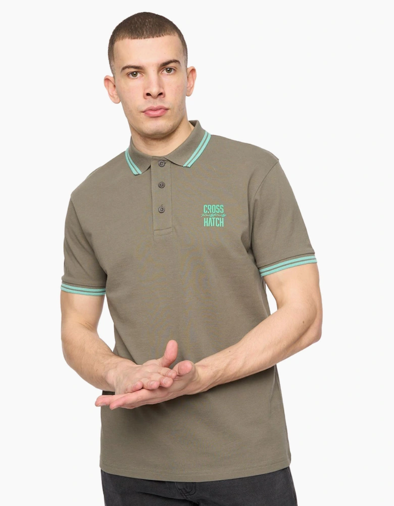 Crosshatch Changra Mens Polo Shirt Dark Sage