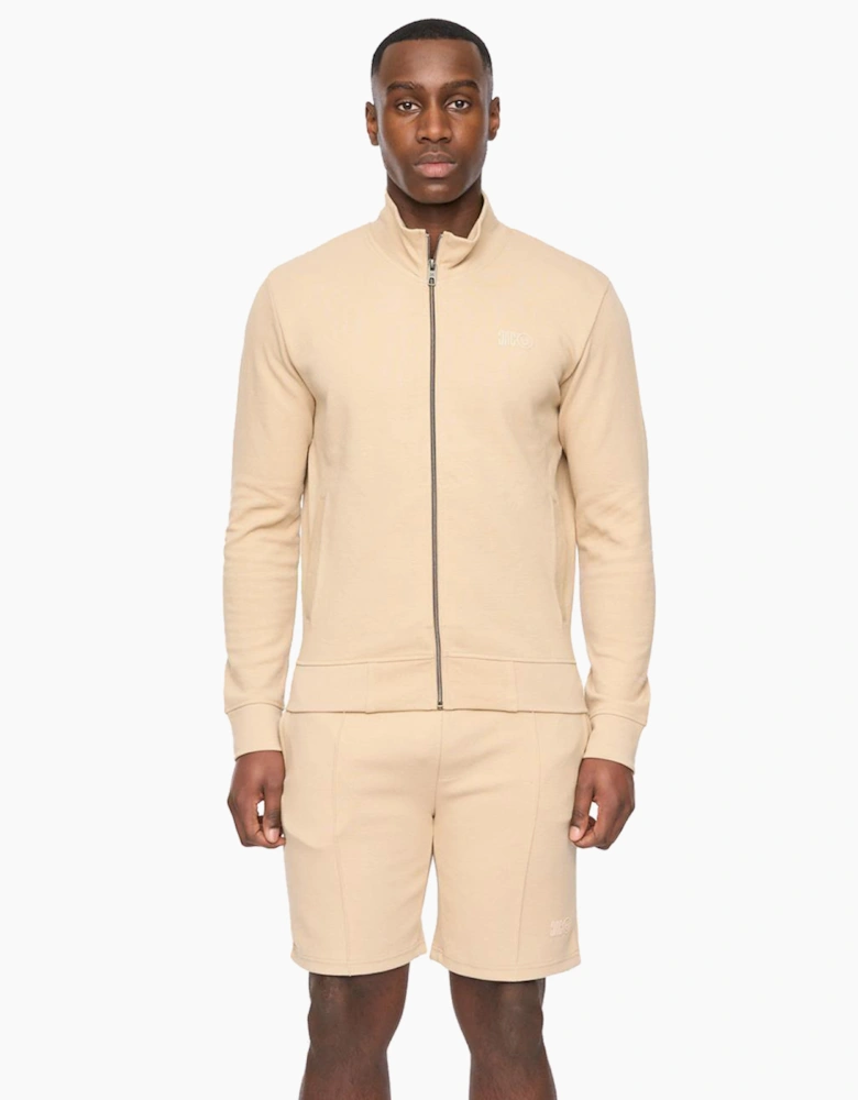 Duck And Cover Hannings Mens Zip Up Hoodie Stone