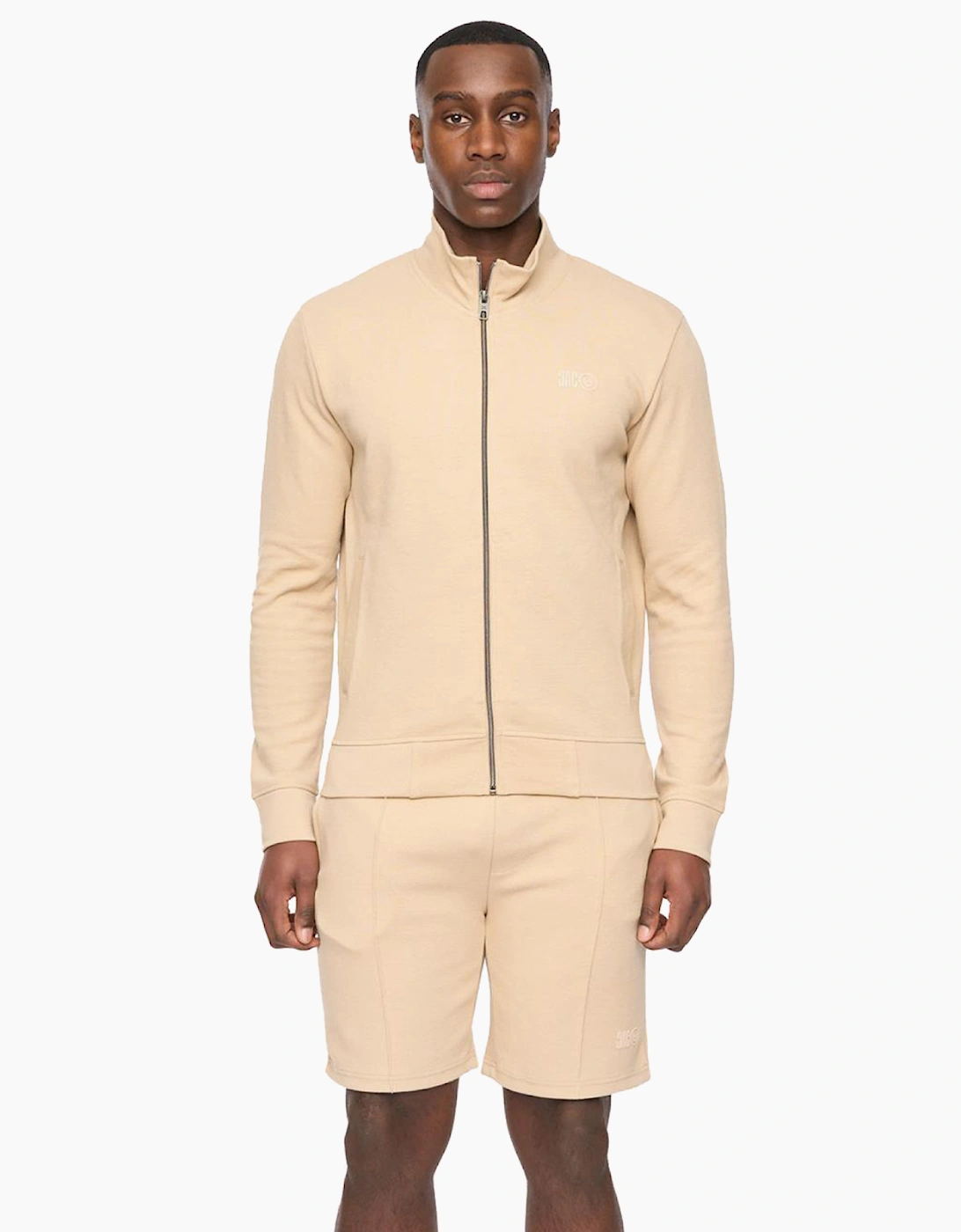 Duck And Cover Hannings Mens Zip Up Hoodie Stone