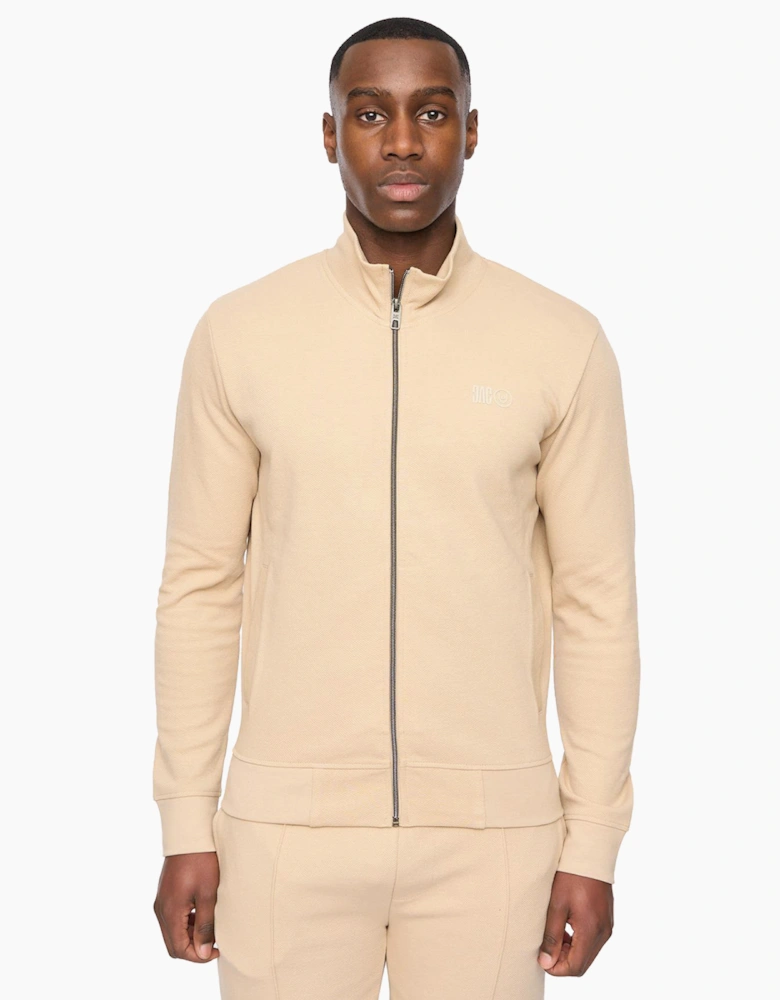 Duck And Cover Hannings Mens Zip Up Hoodie Stone