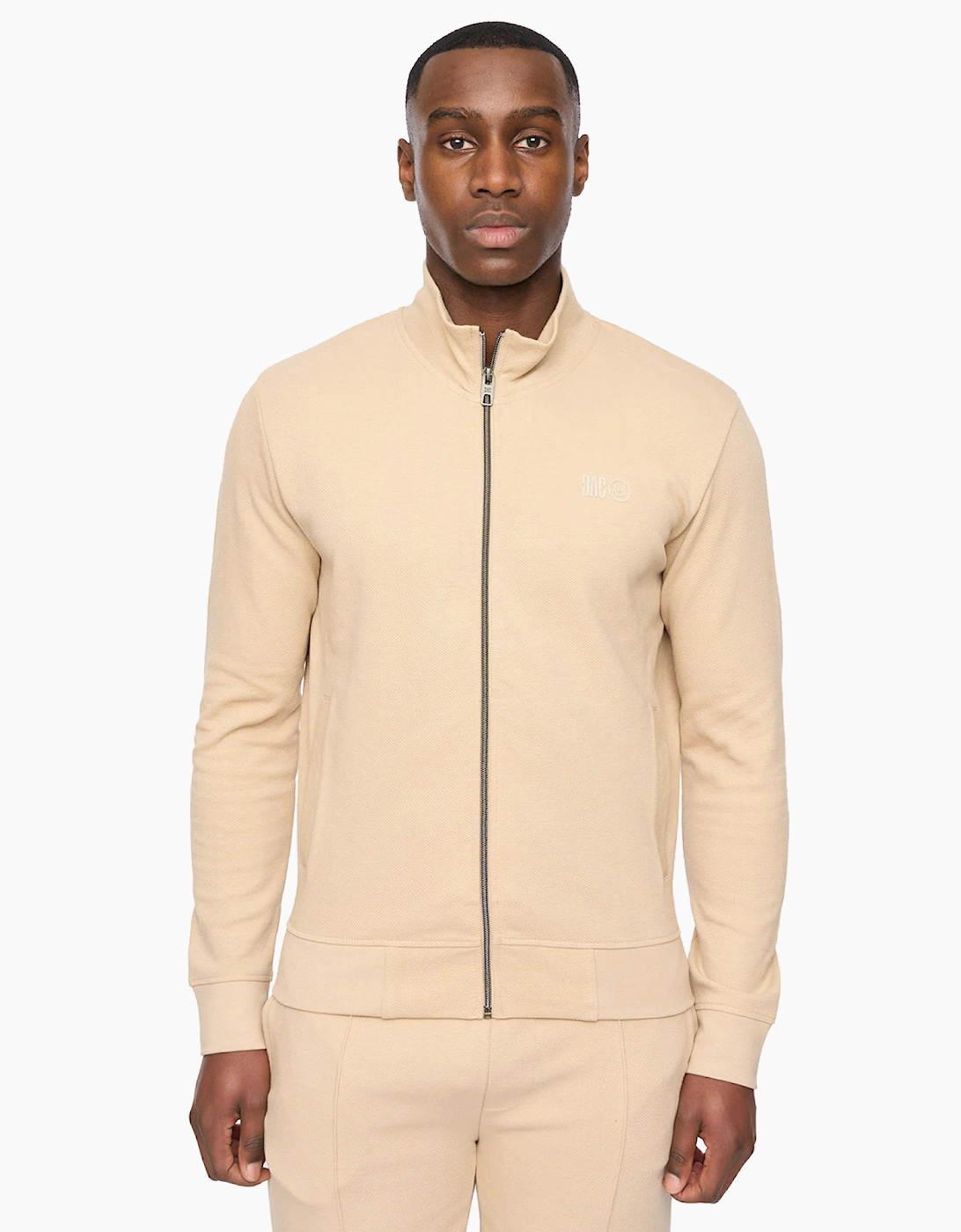 Duck And Cover Hannings Mens Zip Up Hoodie Stone