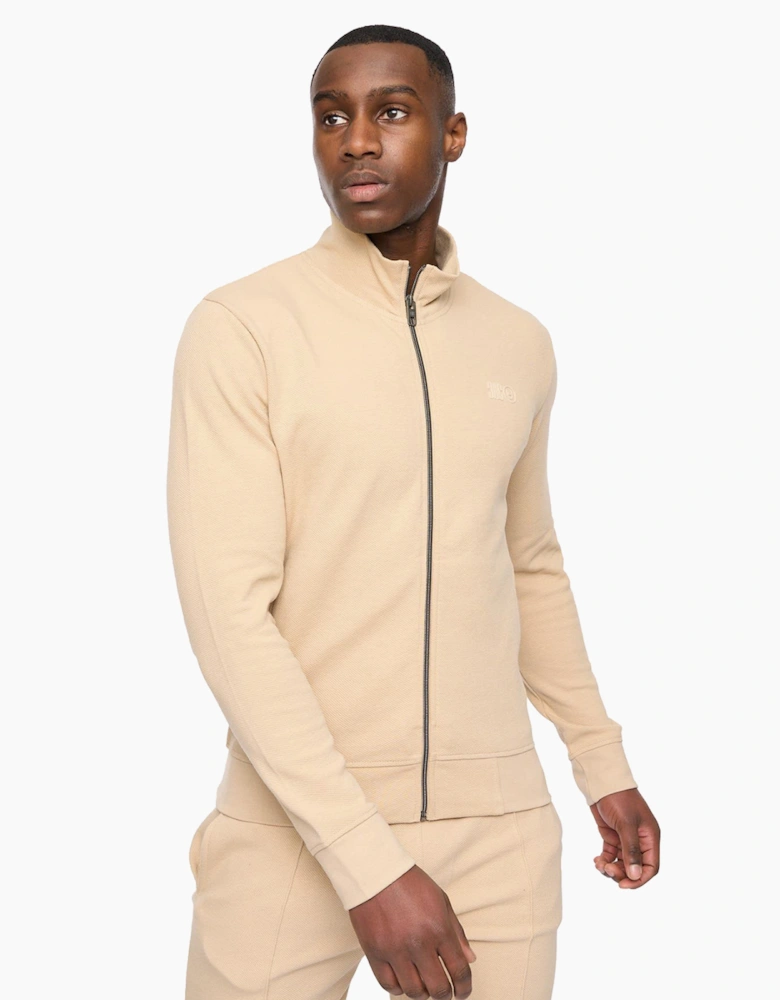 Duck And Cover Hannings Mens Zip Up Hoodie Stone