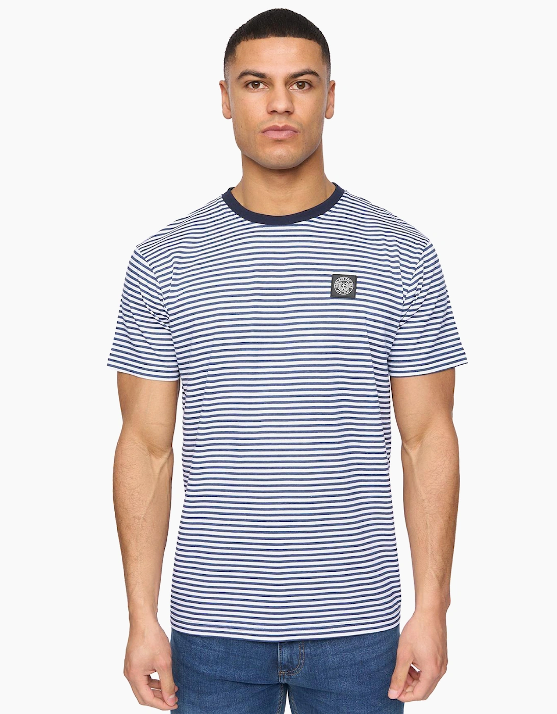Men's Henleys Henbrett Mens T-Shirt Off White / Navy - Size: UK m