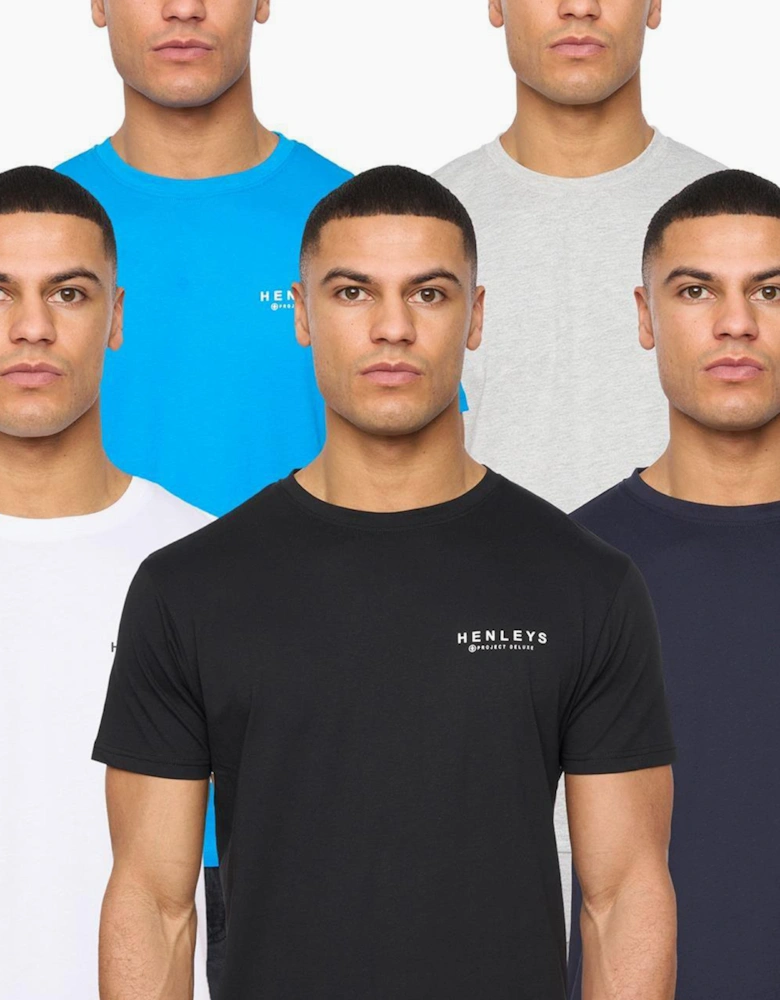 Henleys Henycore Mens T-Shirt 5pk Assorted / Multicoloured