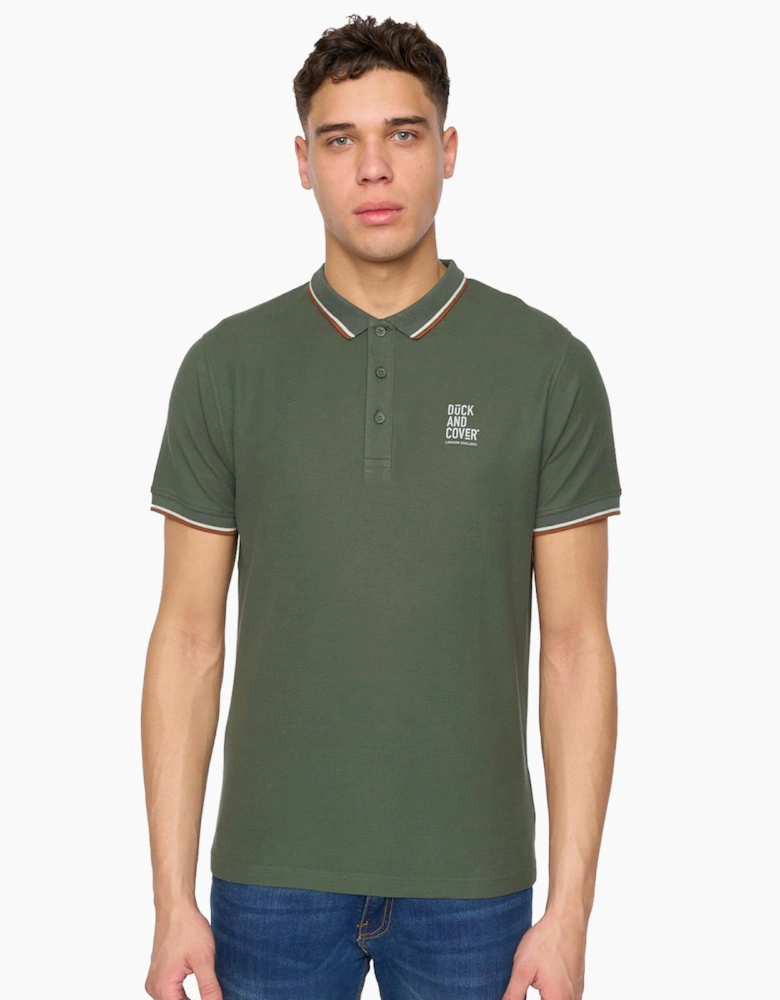 Duck And Cover Melports Mens Polo Shirt Khaki Green