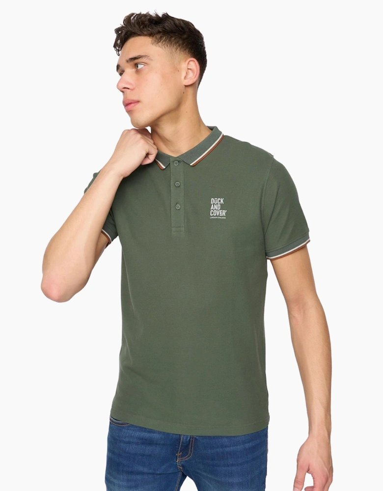 Duck And Cover Melports Mens Polo Shirt Khaki Green