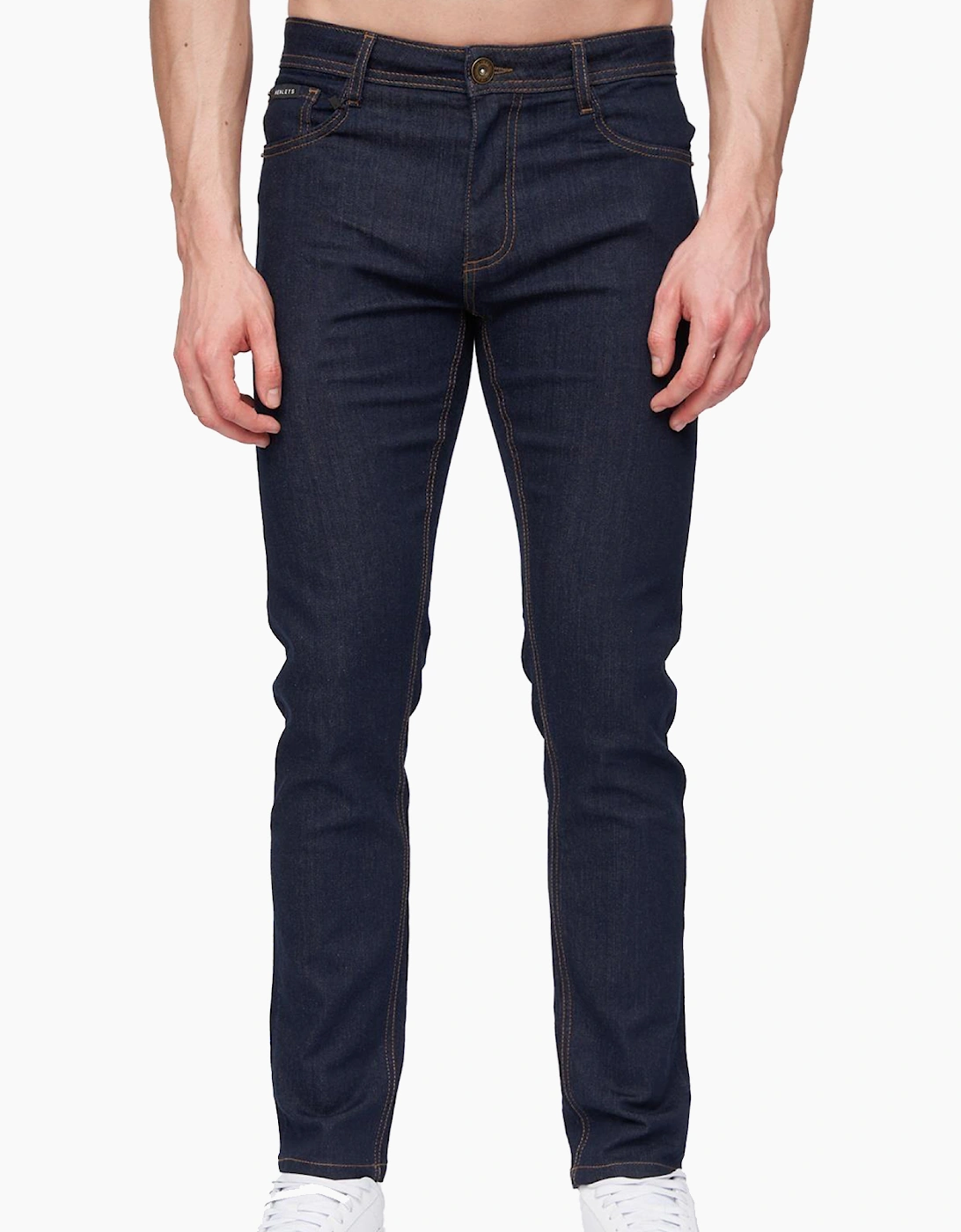 Men's Henleys Mayhen Slim Fit Mens Jeans Raw - Navy - Size: UK w36