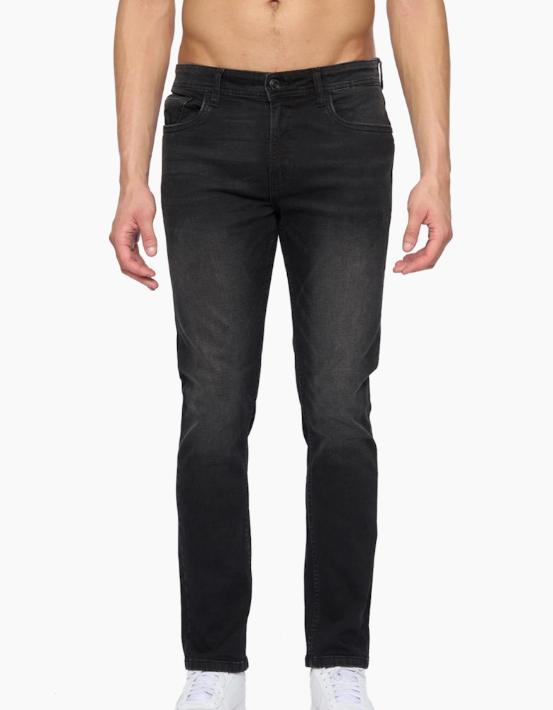 Duck And Cover Overburg Tapered Mens Jeans Black