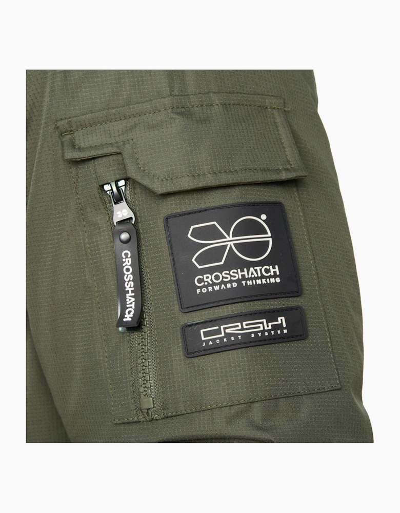 Crosshatch Mens Parkmoore Parka Jacket Dark Olive