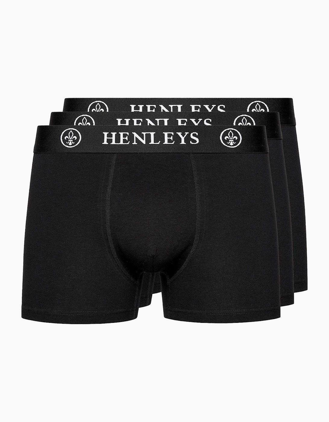 Henleys Mens McBlacken 3 Pack Boxer Shorts Black Cotton - Size X-Large - Image 3