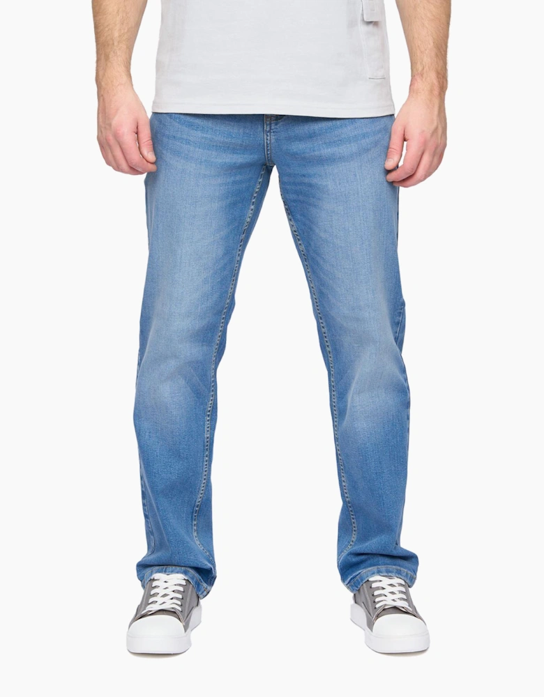 Duck And Cover Rushawn Relaxed Fit Mens Jeans Light Wash