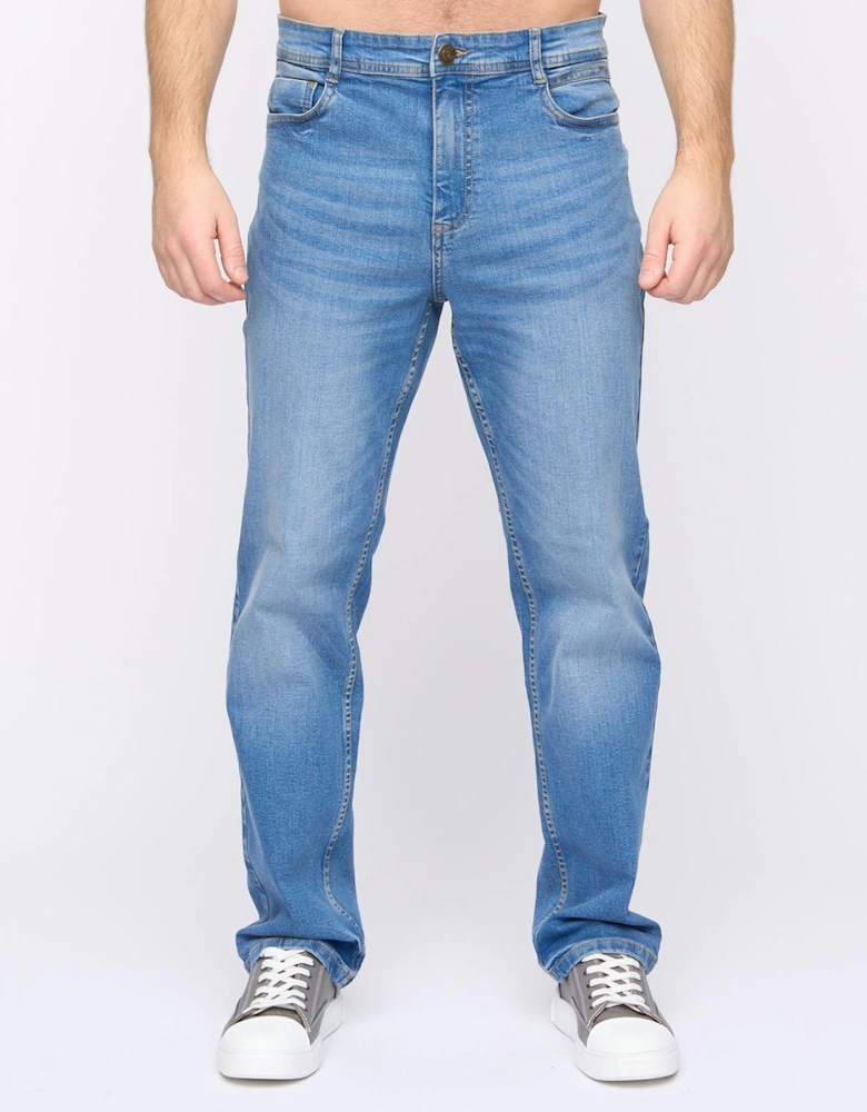Duck And Cover Rushawn Relaxed Fit Mens Jeans Light Wash